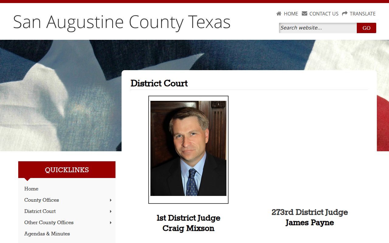 San Augustine County criminal court office listing