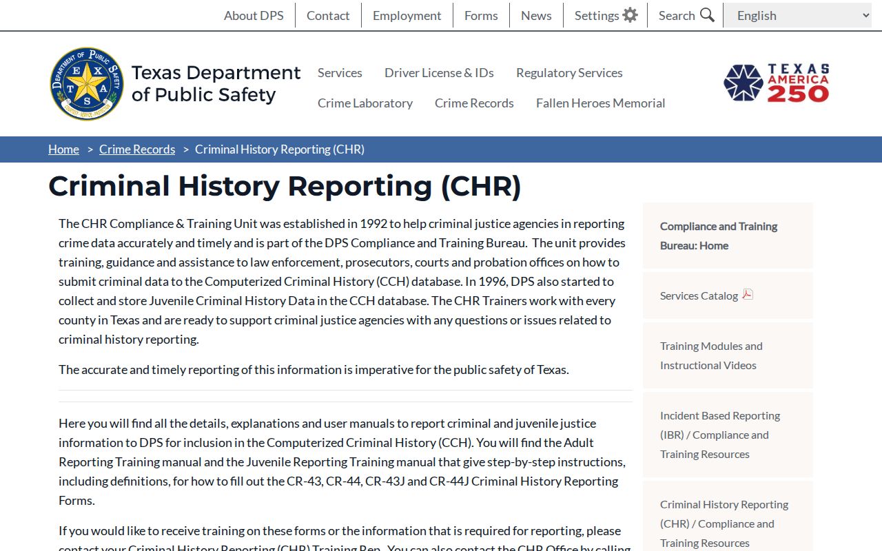 San Augustine County arrest record reporting chain to Texas DPS