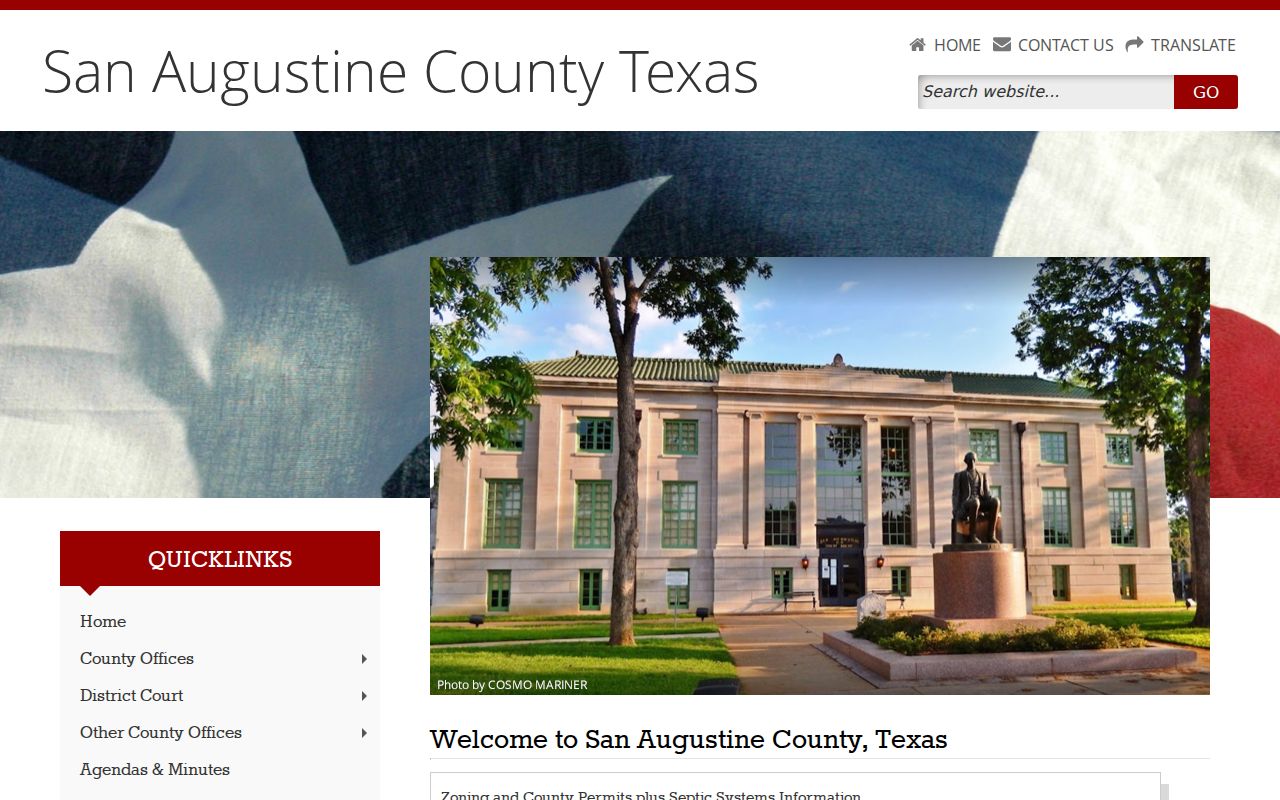 San Augustine County criminal history office directory